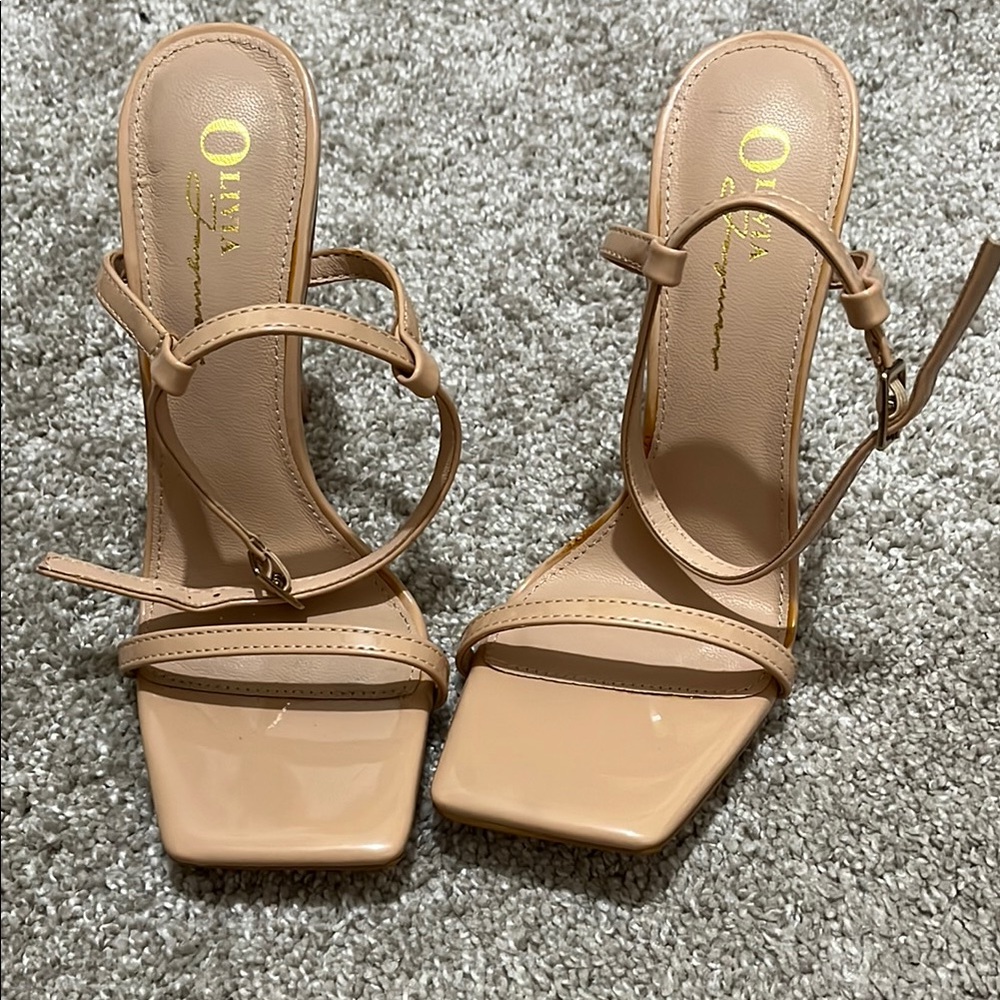 Forever 21 Tan Block Heel Sandals